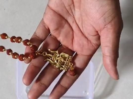 Rudraksha Mala with Shiv & Trishul Pendant